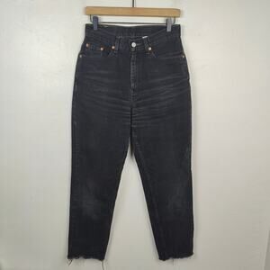 Vintage 90s Levi's 512‎ Jeans Womens 8 Black Wash Straight Fit Raw Hem Vtg